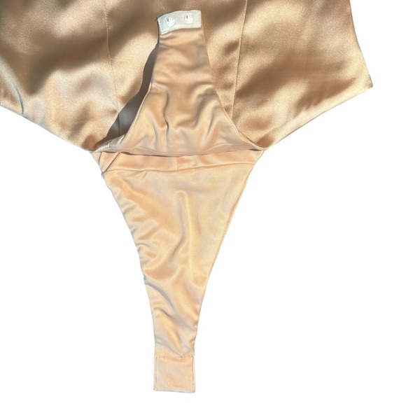Zara Cream Satin Bodysuit NWOT - Picture 7 of 14